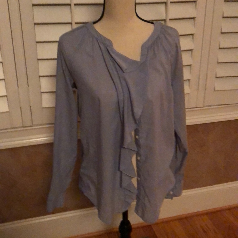 Loft light chambray blue LS shirt